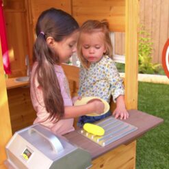 KidKraft Modern Outdoor Wooden Playhouse with Picnic Table, Mailbox and Outdoor Grill