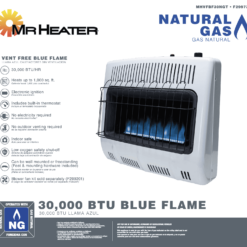 30000 BTU Vent Free Blue Flame Natural Gas Heater