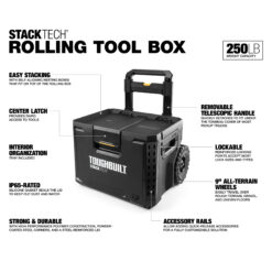 TOUGHBUILT StackTech 3 PC Tradesman Set 22.3-in W x 32.75-in H x 19.7-in D 3 -Drawer Black Plastic/Metal Rolling Tool Box