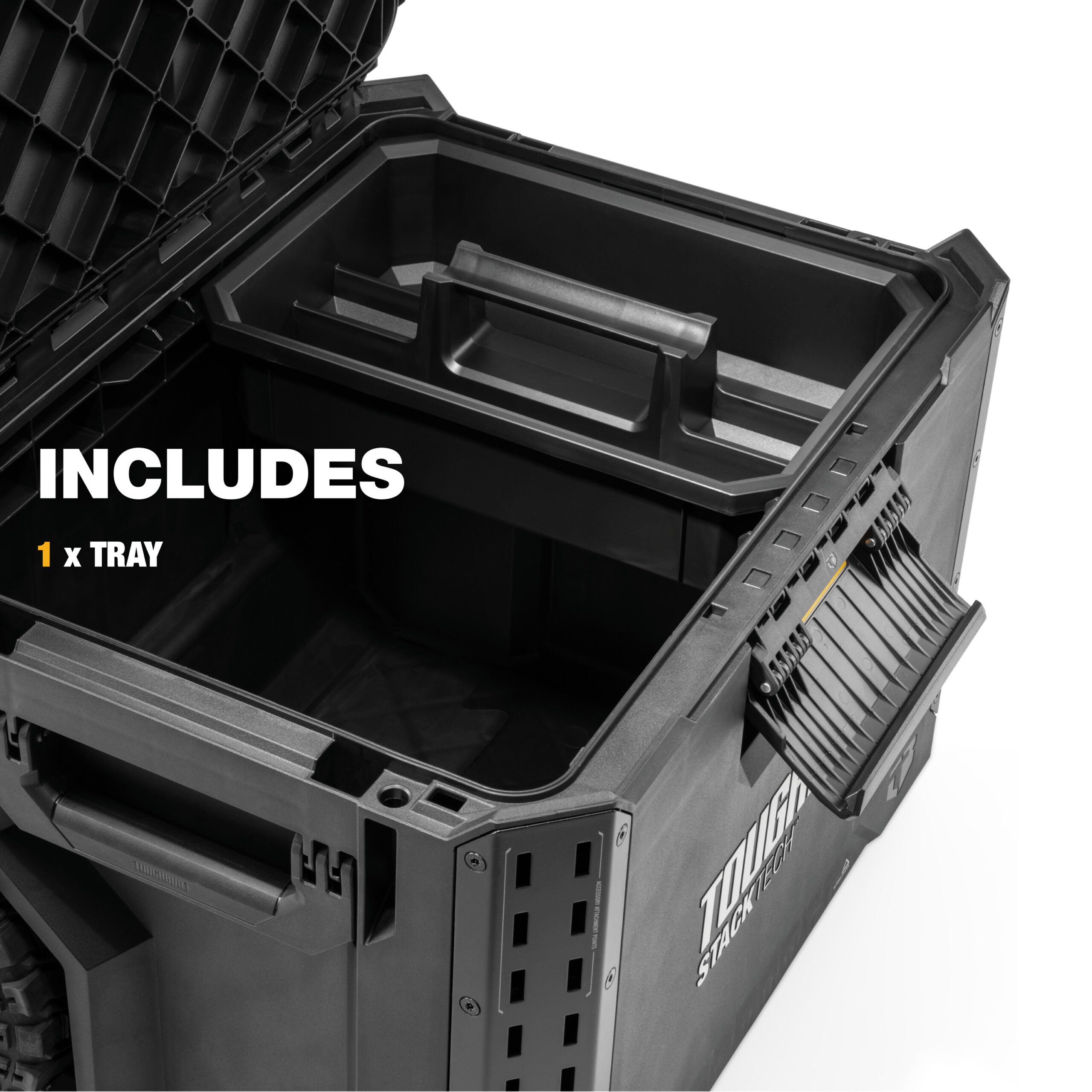 TOUGHBUILT StackTech 3 PC Tradesman Set 22.3-in W x 32.75-in H x 19.7-in D 3 -Drawer Black Plastic/Metal Rolling Tool Box