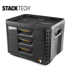 TOUGHBUILT StackTech 3 PC Tradesman Set 22.3-in W x 32.75-in H x 19.7-in D 3 -Drawer Black Plastic/Metal Rolling Tool Box