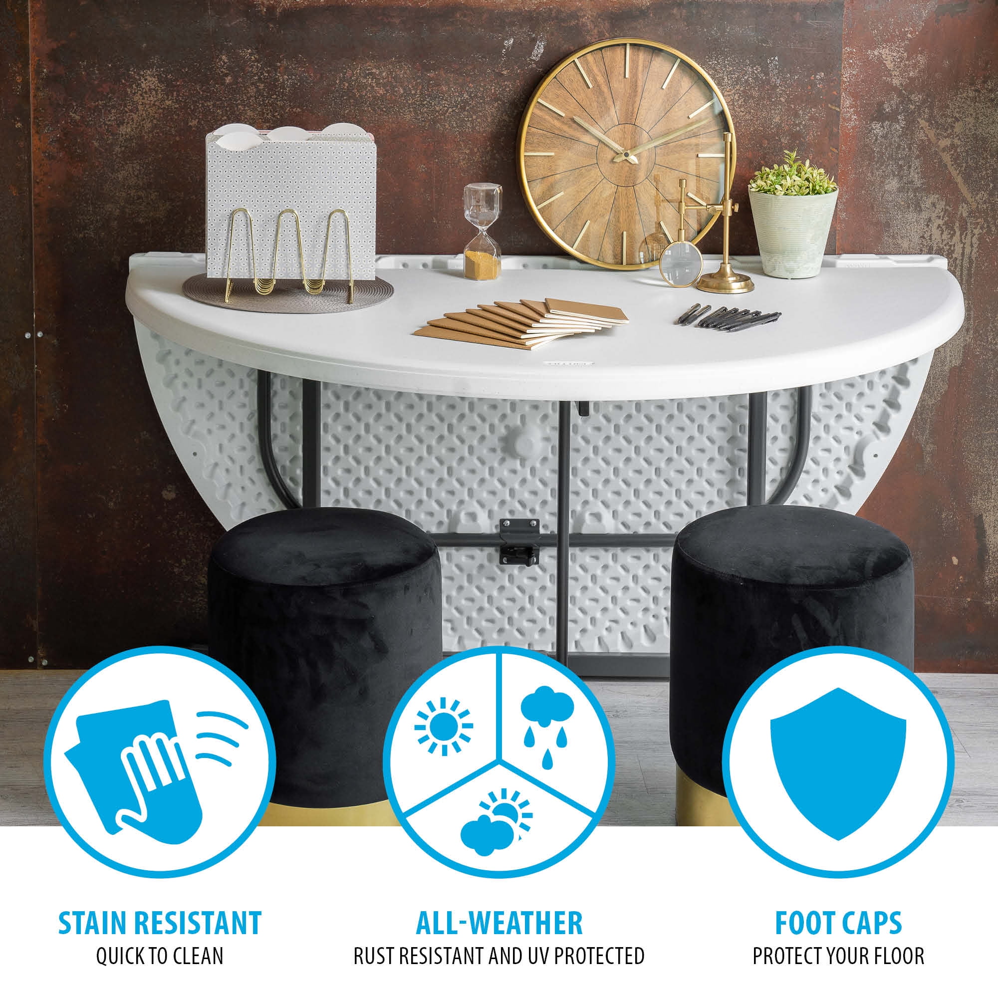 Lifetime 60" Centerfold Indoor/Outdoor Commercial Grade Folding Round Table, Almond 1 Piece 1 Count (80806)