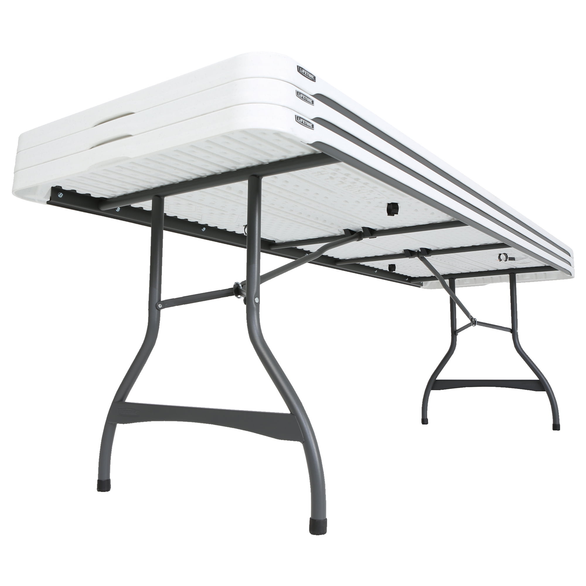 Lifetime 8 ft. Nesting Rectangle Folding Table, Indoor/Outdoor Commercial Grade, White (280299)