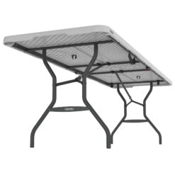 Lifetime 8 Foot Fold-in-Half Rectangle Table, Indoor/Outdoor Commercial Grade, White Granite (280270)
