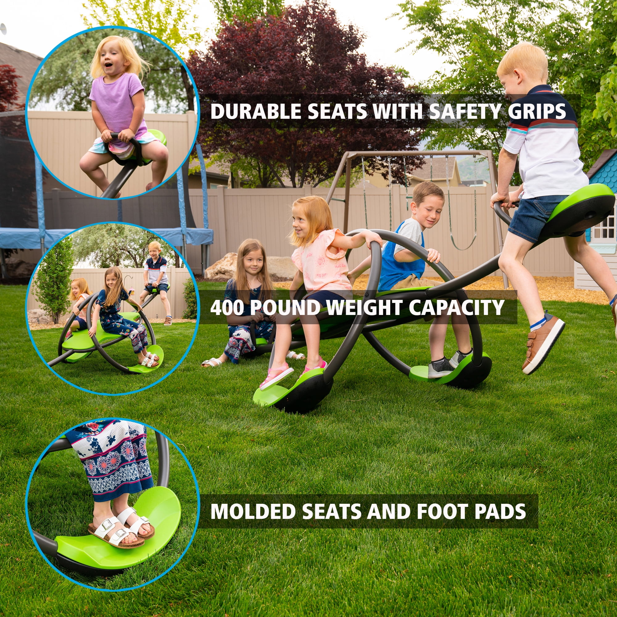 Lifetime Kid's Oval Metal Teeter Totter Seesaw, Lime Green (90993)