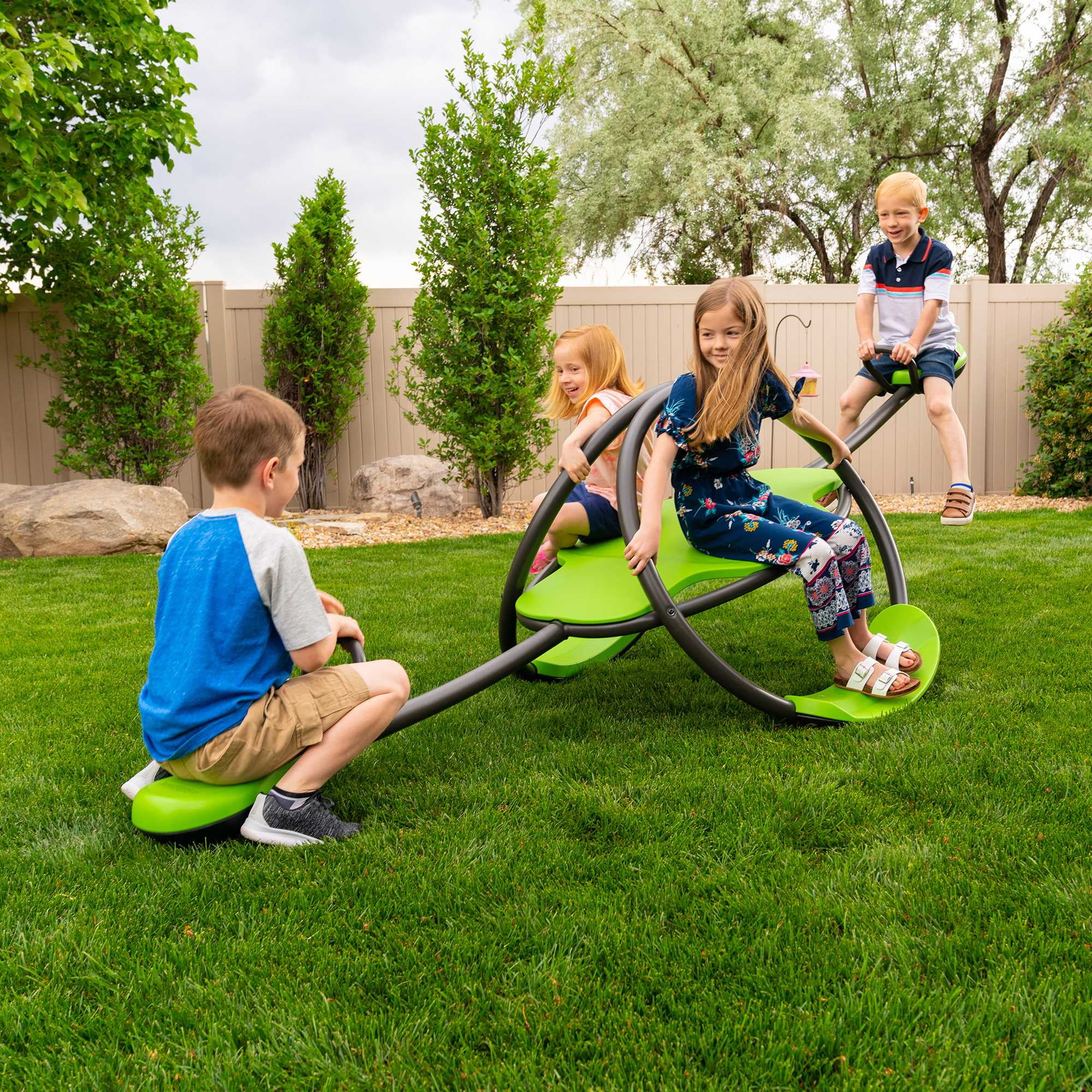 Lifetime Kid's Oval Metal Teeter Totter Seesaw, Lime Green (90993)
