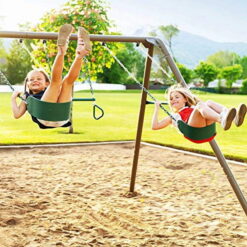 Lifetime Kids 7.3 ft. High Metal Swing Set with Belt Swings (90952)