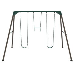 Lifetime Kid's Metal Swing Set with 2 Belt Swings and Trapeze Bar - 9 feet (91137)