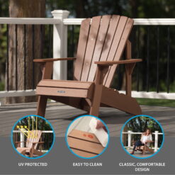 Lifetime Outdoor Polystyrene Adirondack Chair, Brown, 60064