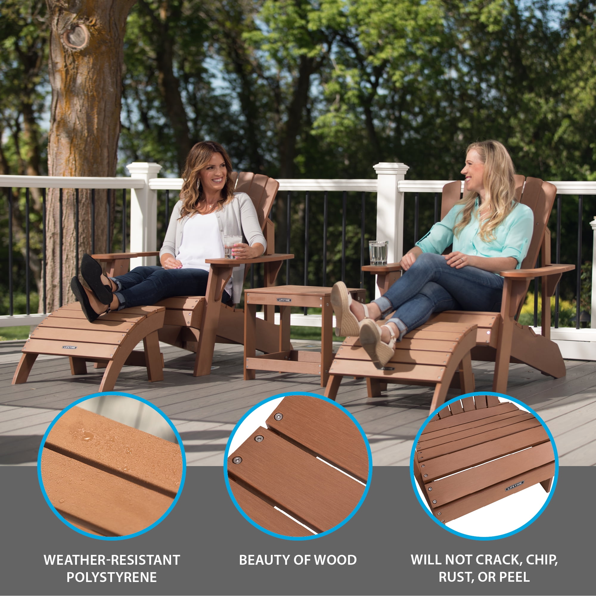 Lifetime Outdoor Polystyrene Adirondack Chair, Brown, 60064