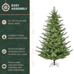 Fraser Hill Farm 7.5-ft Foxtail pine Pre-lit Artificial Christmas Tree with White LED Lights