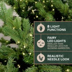Fraser Hill Farm 7.5-ft Foxtail pine Pre-lit Artificial Christmas Tree with White LED Lights