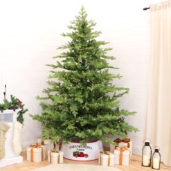 Fraser Hill Farm 7.5-ft Foxtail pine Pre-lit Artificial Christmas Tree with White LED Lights
