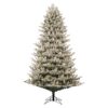 GE 7.5-ft Flocked Montana Fir Pre-lit Artificial Christmas Tree with White LED Lights