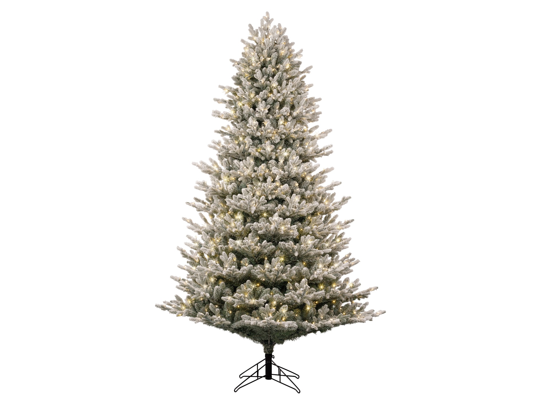 GE 7.5-ft Flocked Montana Fir Pre-lit Artificial Christmas Tree with White LED Lights