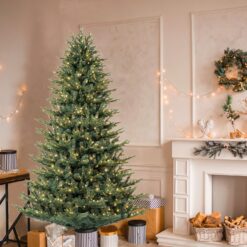 GE 7.5-ft Montana Fir Pre-lit Artificial Christmas Tree with White LED Lights