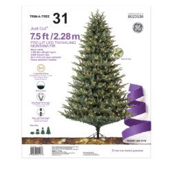 GE 7.5-ft Montana Fir Pre-lit Artificial Christmas Tree with White LED Lights
