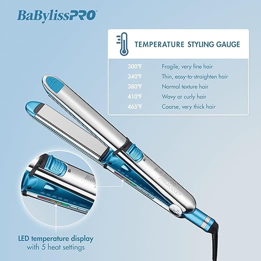 BaBylissPRO Nano Titanium 1 1/4" Prima3000 Ionic Styling Flat Iron