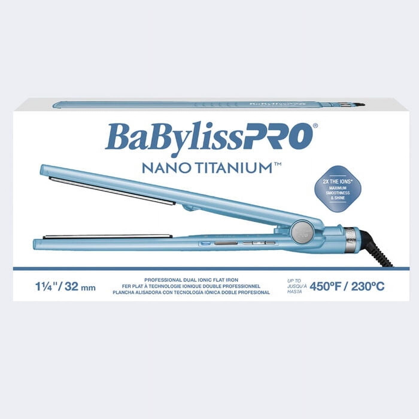 BaBylissPRO Nano Titanium 1 1/4" Dual Ionic Flat Iron Hair Straightener