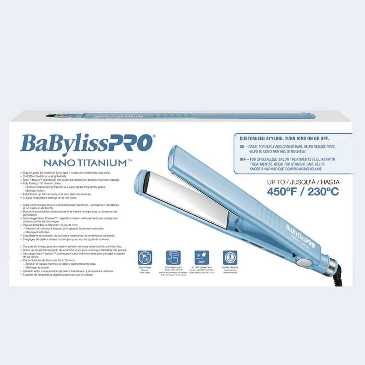 BaBylissPRO Nano Titanium 1 1/4" Dual Ionic Flat Iron Hair Straightener