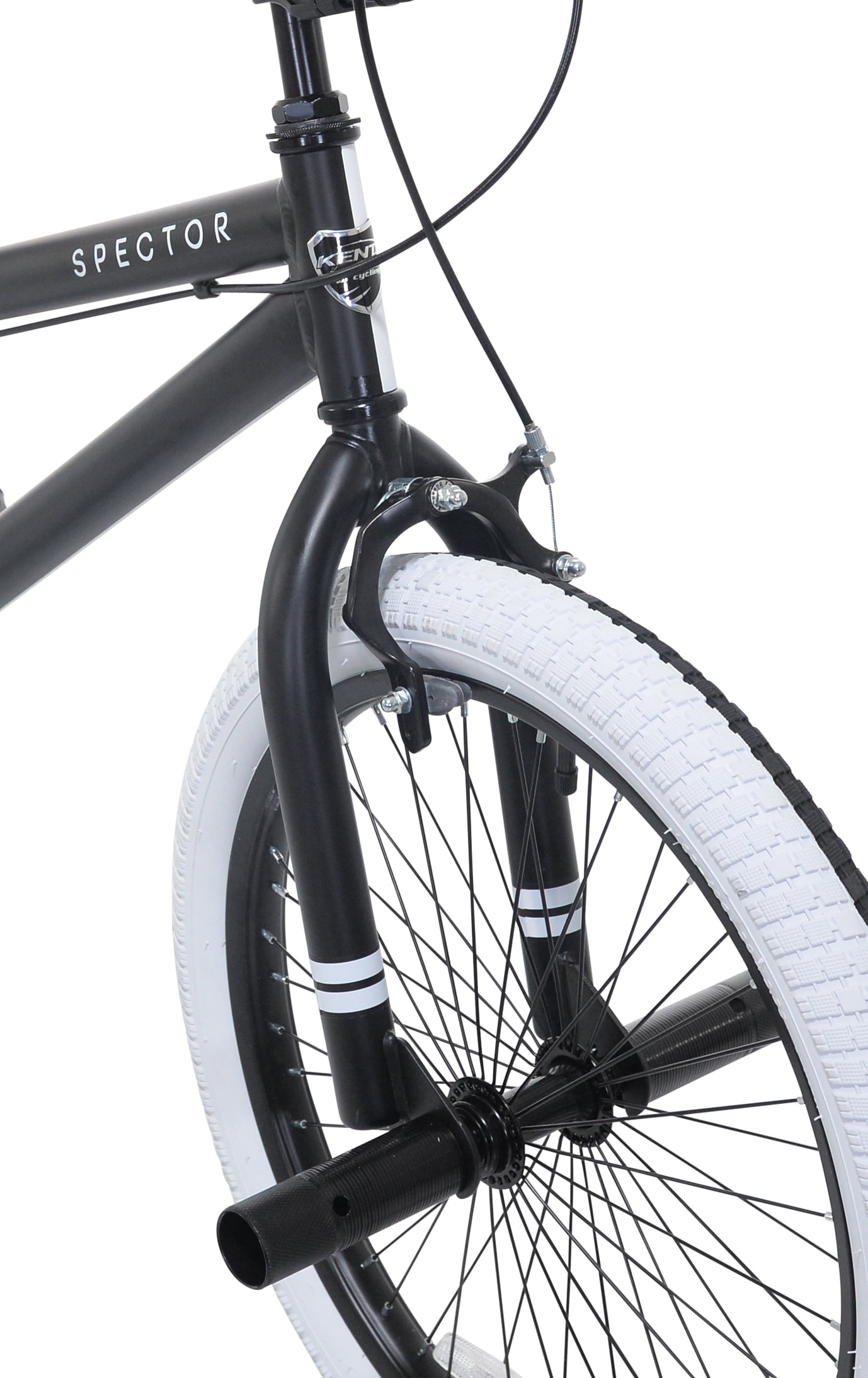 20" Kent Bicycles Spector BMX Bicycle, Fits Rider 4'2" - 5', Black/White, Child/Tween/Teen, Unisex