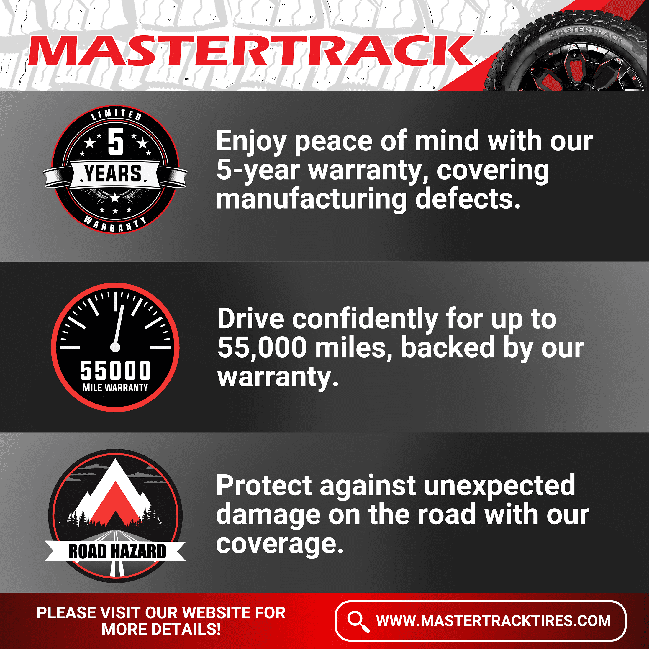 Mastertrack M-TRAC HT 265/60R18 110H All Season SUV Highway Terrain Tire 265/60/18(Tire Only)