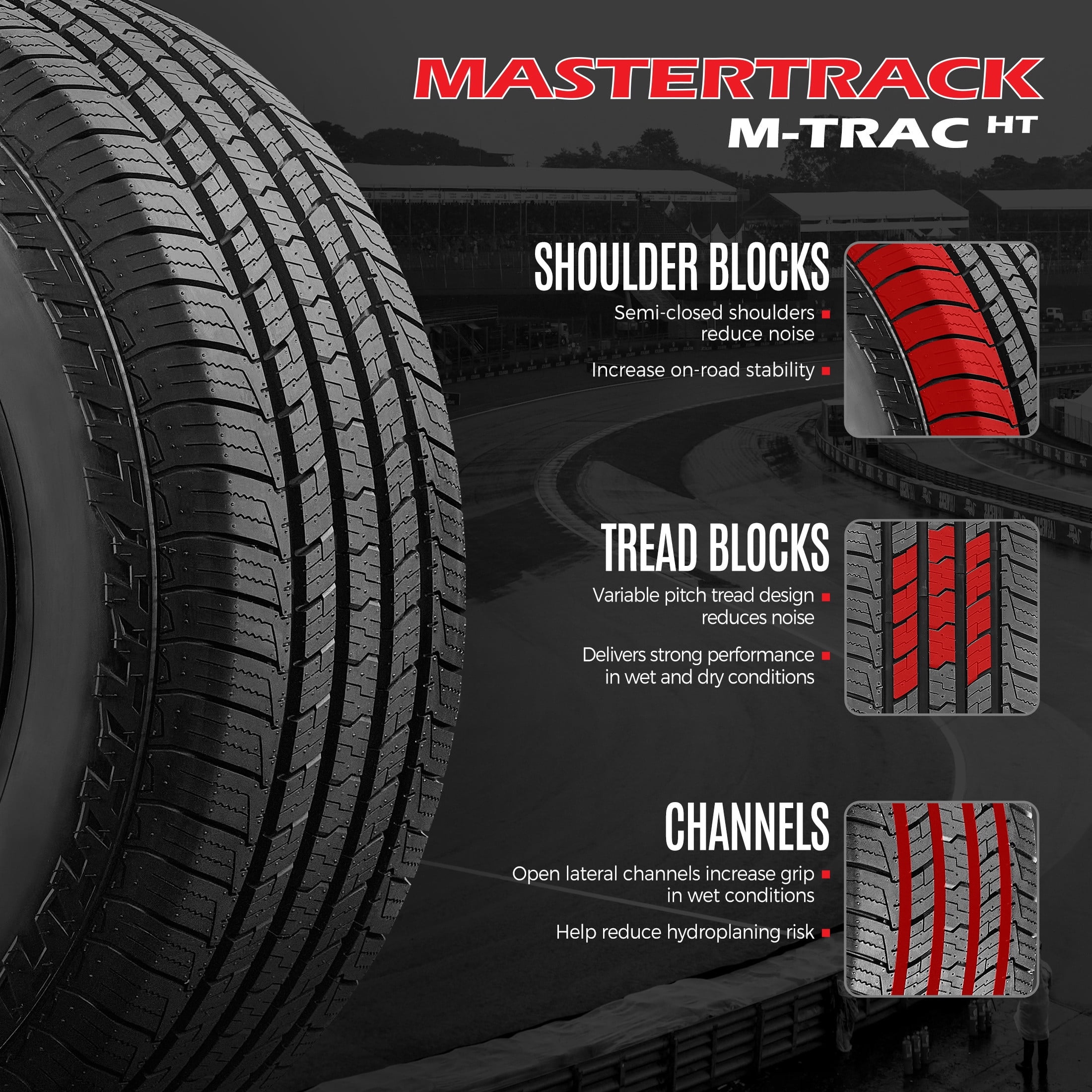 Mastertrack M-TRAC HT 265/60R18 110H All Season SUV Highway Terrain Tire 265/60/18(Tire Only)