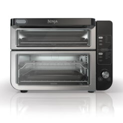 Ninja 10-in-1 Air Fryer, Double Door Toaster Oven with FlexDoor, FlavorSeal & Smart Finish, Rapid Top Convection and Air Fry Bottom, Bake, Toast, Air Fry, Pizza and More, Stainless Steel, DCT400