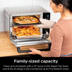 Ninja 10-in-1 Air Fryer, Double Door Toaster Oven with FlexDoor, FlavorSeal & Smart Finish, Rapid Top Convection and Air Fry Bottom, Bake, Toast, Air Fry, Pizza and More, Stainless Steel, DCT400