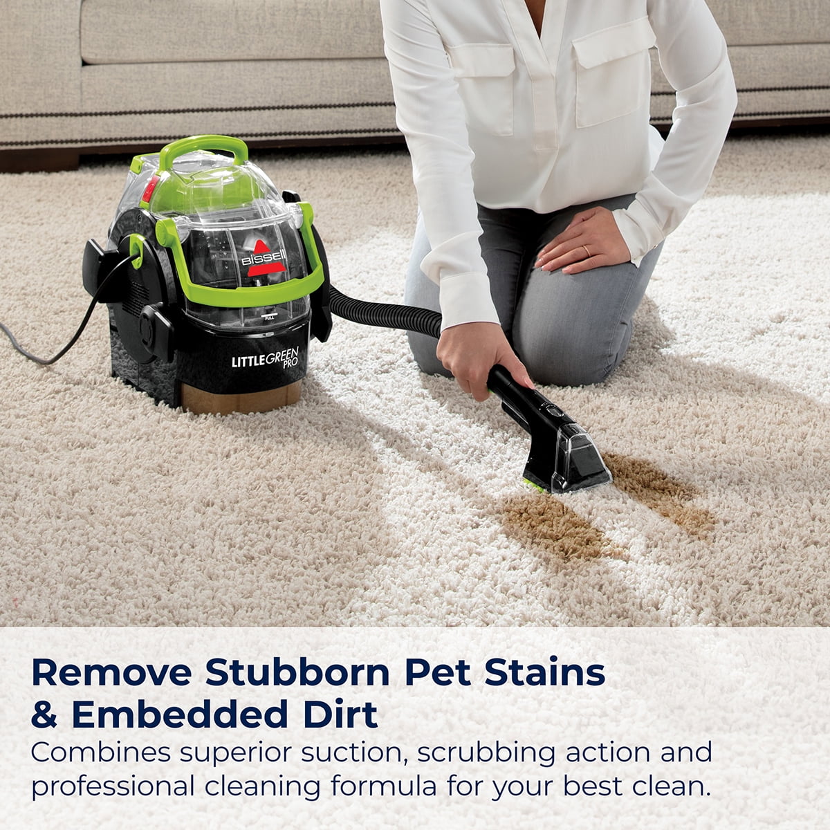 BISSELL Little Green Pro Portable Deep Cleaner, for Carpet, Upholstery, and Auto, Compact, Superior Suction, Professional Cleaning, StainProtect Technology, 2505