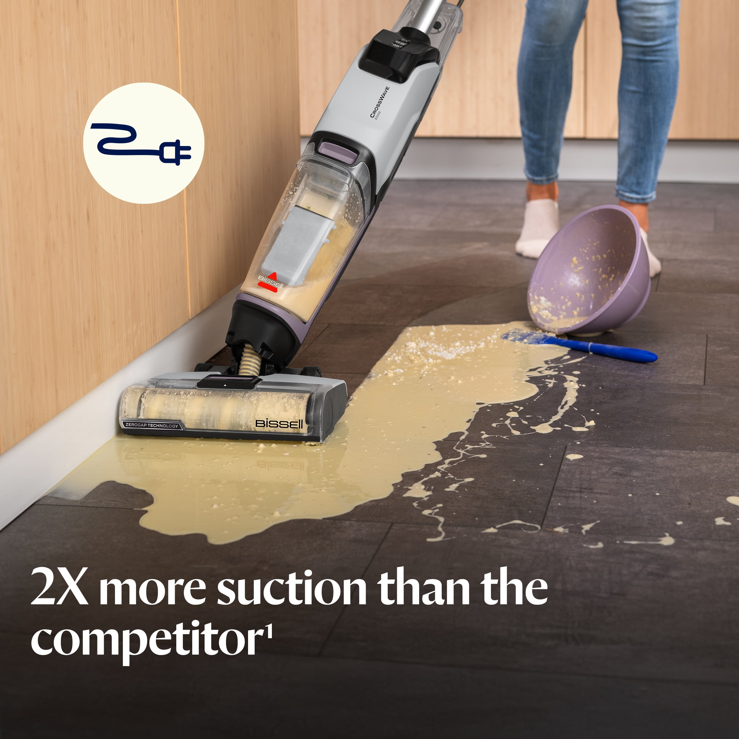 BISSELL CrossWave Edge, Corded, Multi Surface Hard Floor Cleaner Wet Dry Vacuum with Zero-Gap Edge Cleaning Technology, Self Cleaning Cycle, Pet Multi-Surface + Febreze Trial Formula, 4157