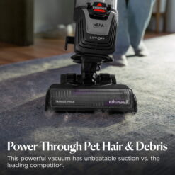 BISSELL PowerLifter Allergen Lift-Off, Bagless, Upright Vacuum, Pet Friendly, HEPA, Powerful Suction, Lift-Off Detachable Pod, Tangle Free Brush Roll, 4082W, Black & Purple
