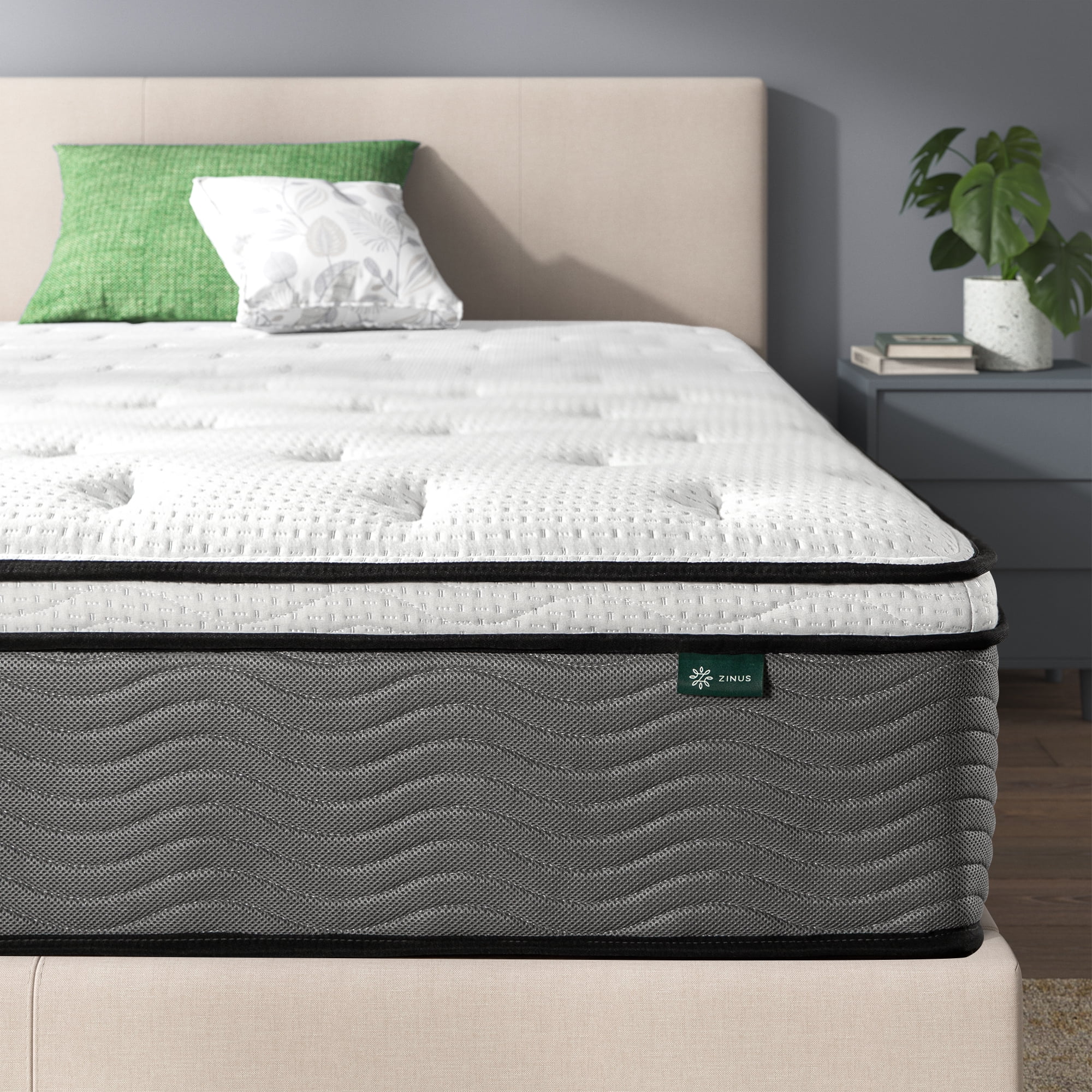 Zinus Support Plus 12" Full Euro Top Medium Hybrid Mattress with Comfort Foam and Pocket Springs