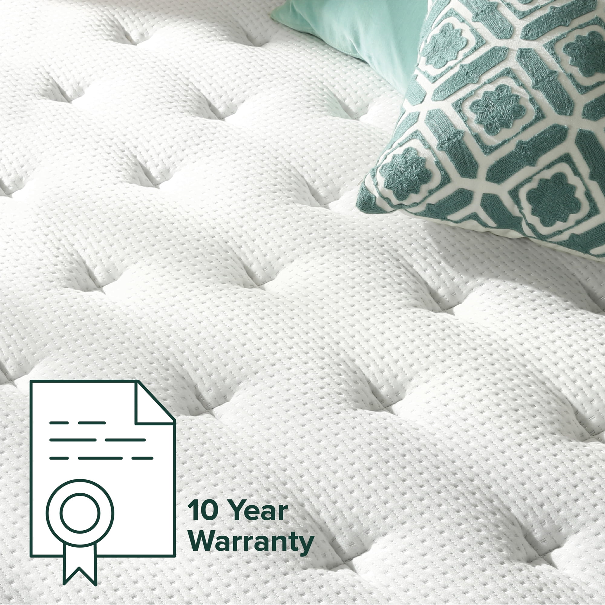 Zinus True Support 14" Queen Euro Top Medium Hybrid Mattress with Comfort Foam and Pocket Springs