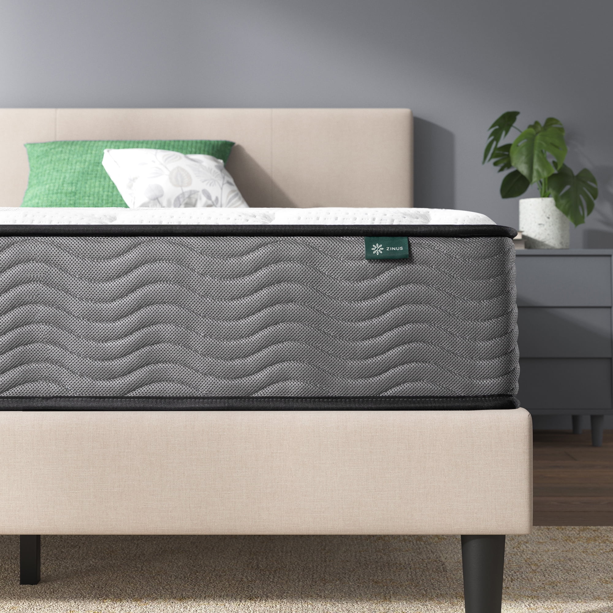 Zinus Support Plus 10" King Tight Top Medium Hybrid Mattress with Comfort Foam and Pocket Springs