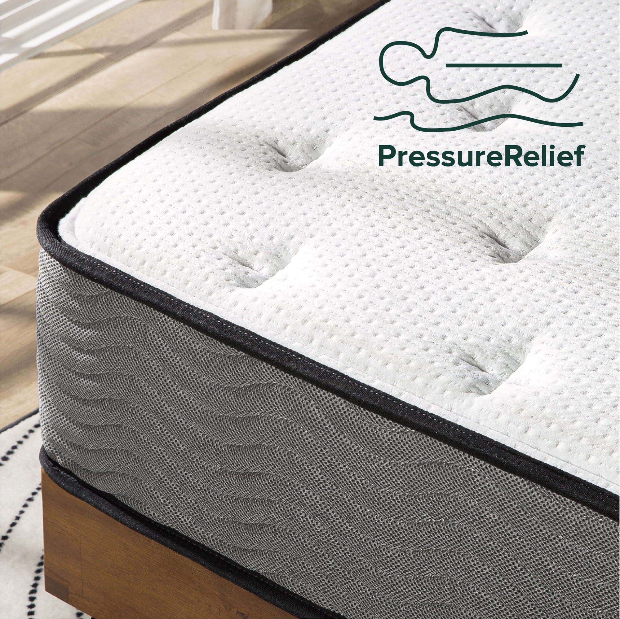 Zinus Support Plus 10" Queen Tight Top Medium Hybrid Mattress with Comfort Foam and Pocket Springs