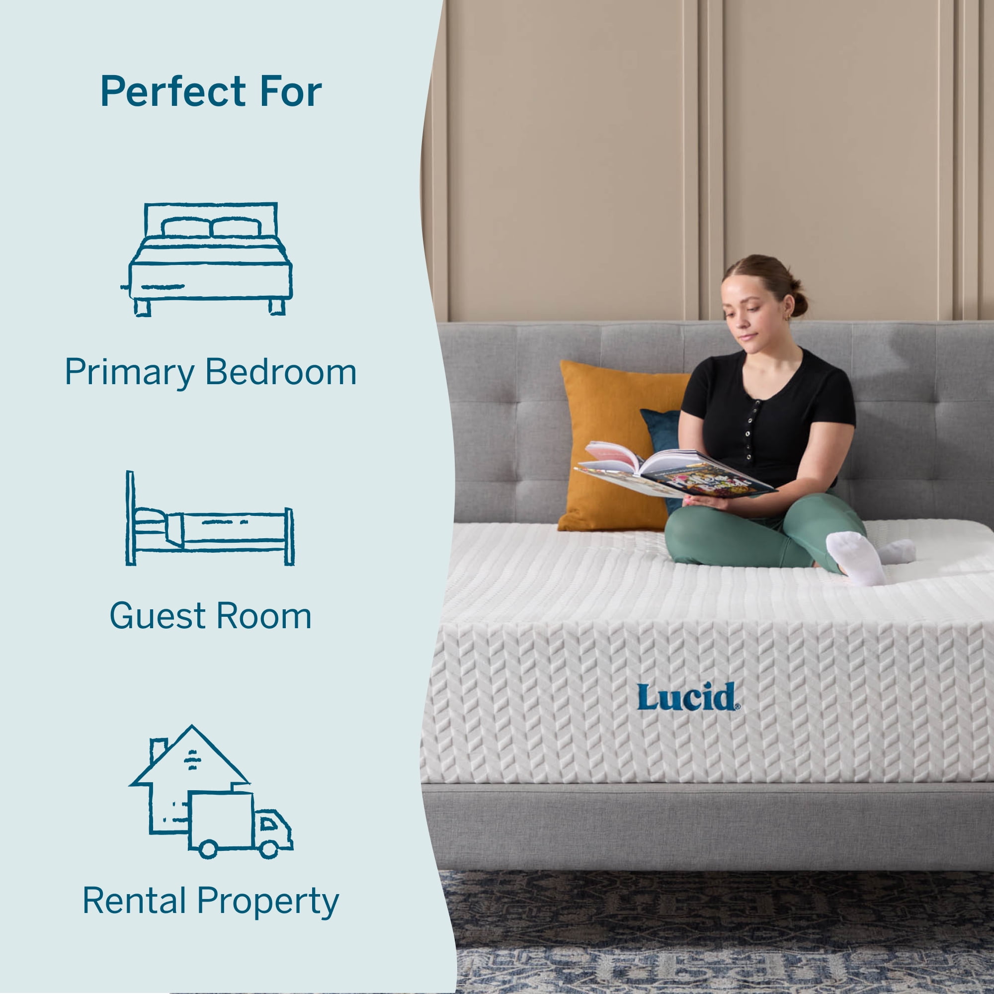 Lucid Refresh Queen Tight Top 12" Firm Gel Memory Foam Mattress with Gel Infusion and Ventilation