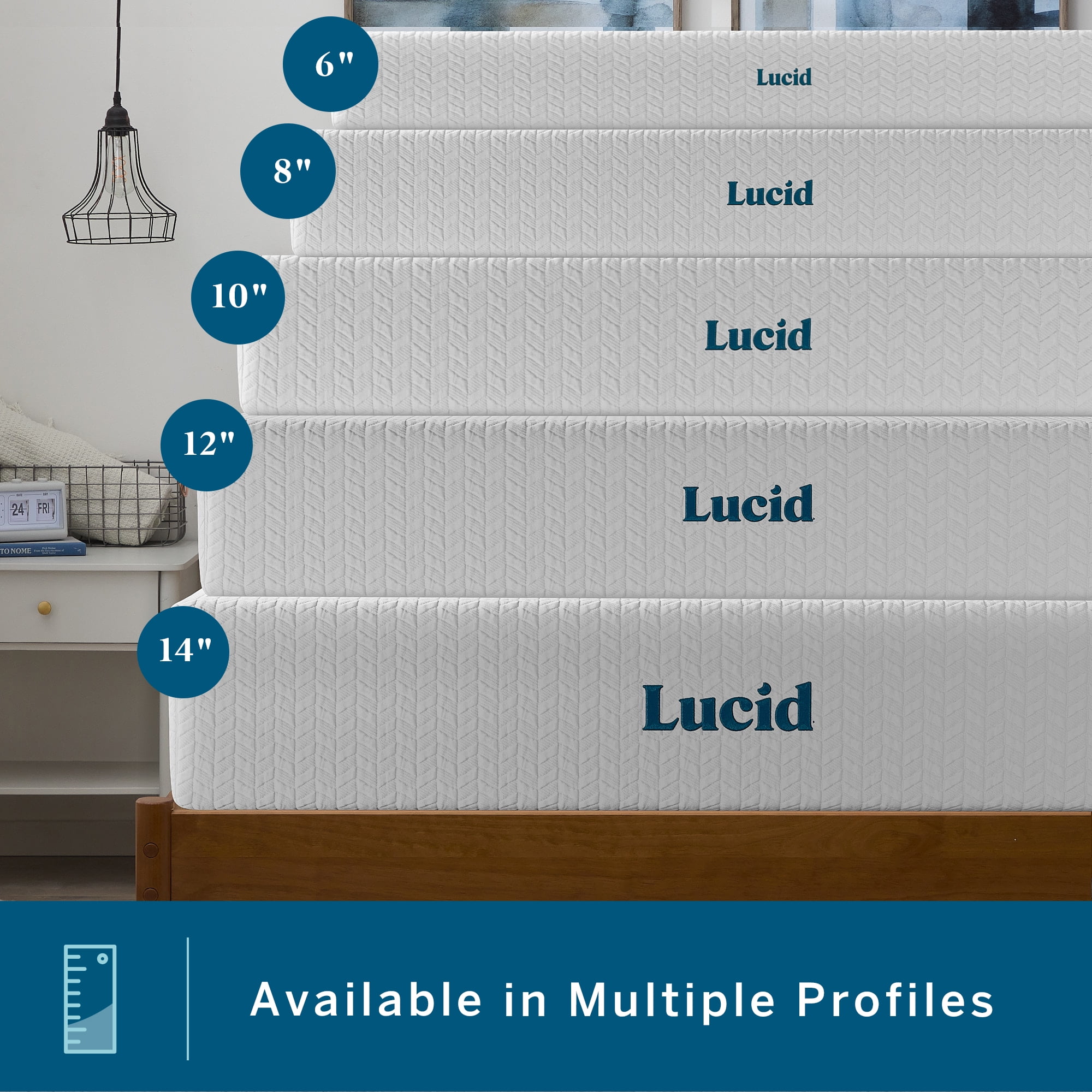 Lucid Refresh 12" Gel Memory Foam Mattress, Firm, Full