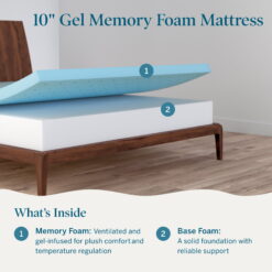 Lucid Refresh King Tight Top 10" Firm Memory Foam Mattress with Gel Infusion and Ventilation