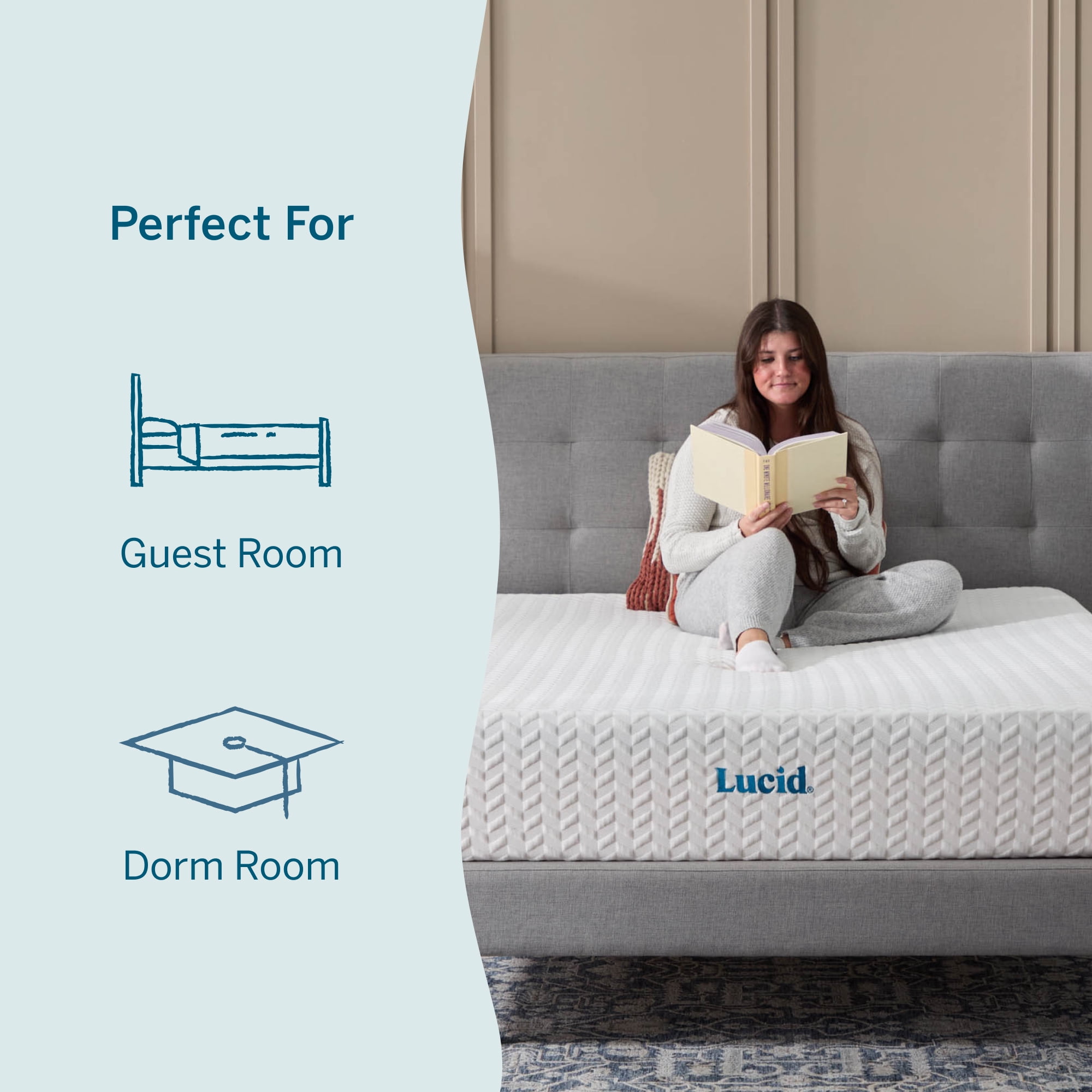 Lucid Refresh Queen Tight Top 10" Firm Memory Foam Mattress with Gel Infusion and Ventilation
