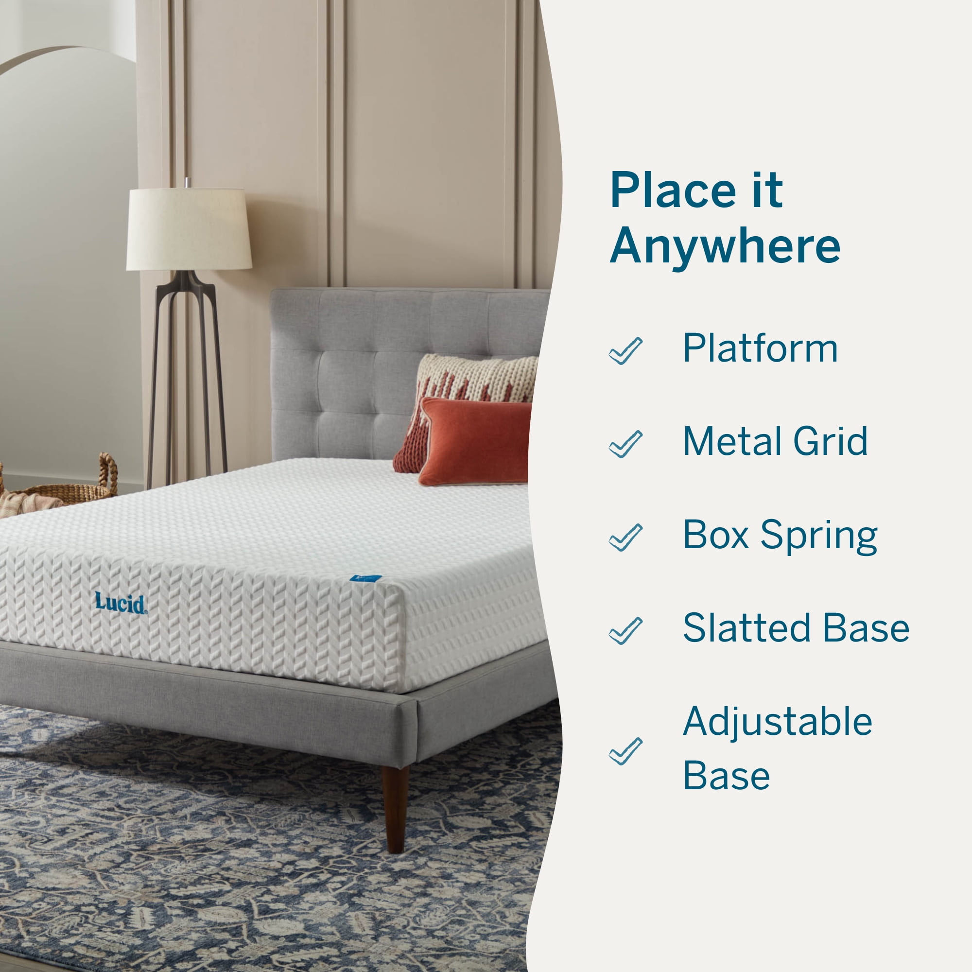 Lucid Refresh Queen Tight Top 10" Firm Memory Foam Mattress with Gel Infusion and Ventilation