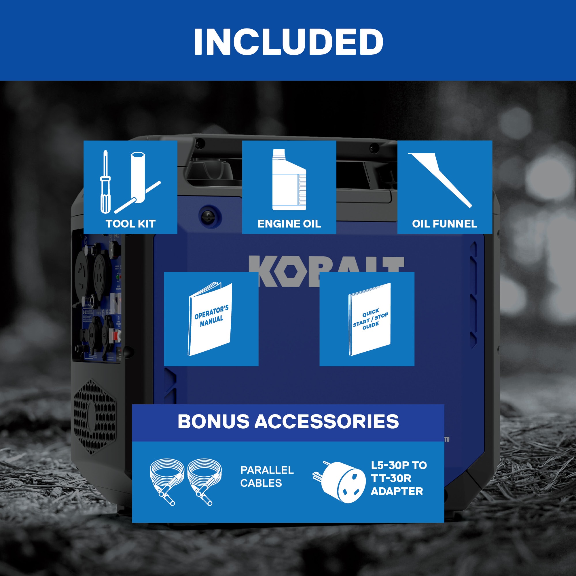 Kobalt Whisper 2500 -Watt Single Fuel (Gasoline) Inverter Generator