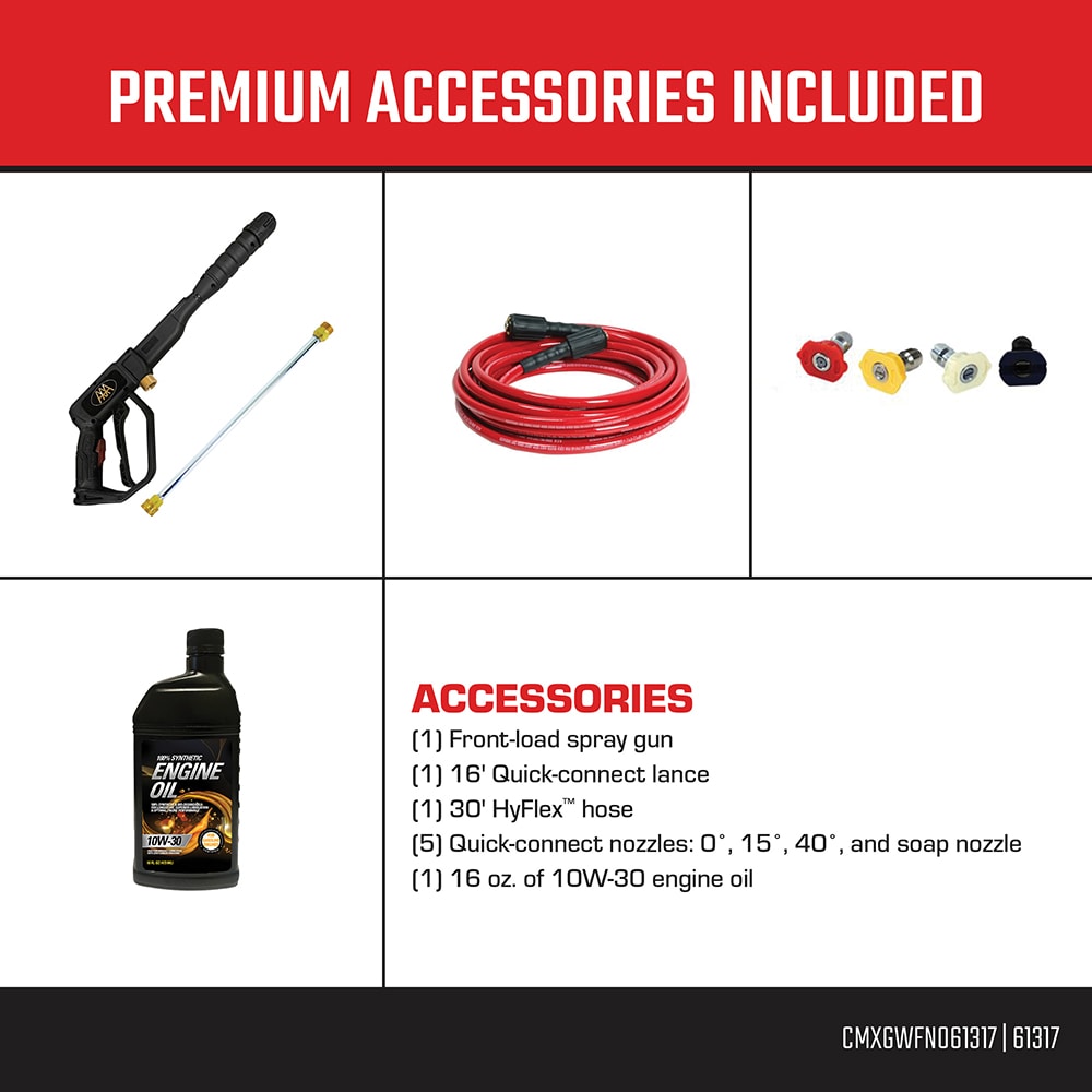 CRAFTSMAN Craftsman (50-State) 3400-PSI 2.4-GPM Cold Water Gas Pressure washer with 4 Spray Tips