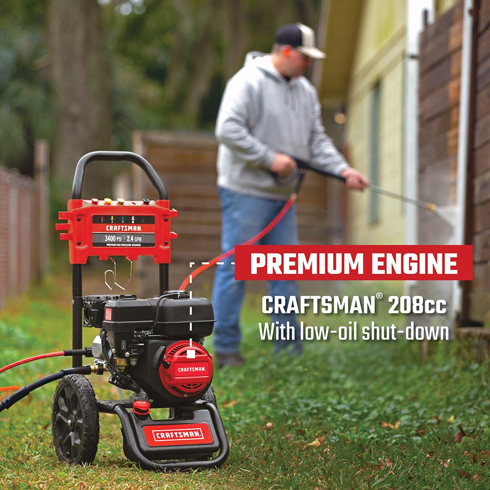 CRAFTSMAN Craftsman (50-State) 3400-PSI 2.4-GPM Cold Water Gas Pressure washer with 4 Spray Tips