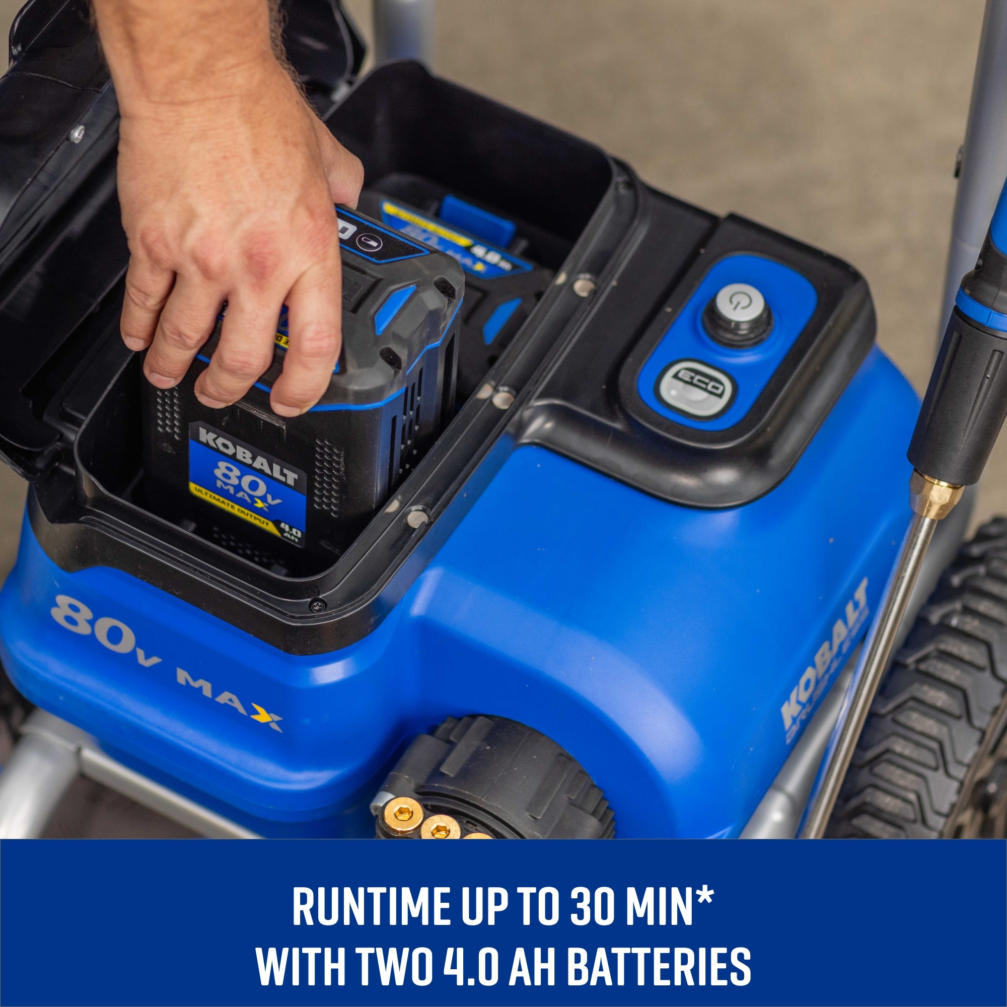 Kobalt 3000-PSI 2-GPM Cold Water Battery Pressure washer with 5 Spray Tips 4 Ah (Battery Included) (Charger Included)