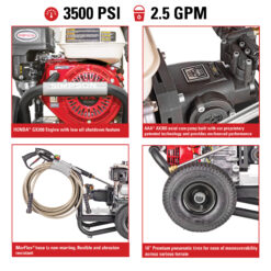 SIMPSON 49-State Powershot 3500-PSI 2.5-GPM Cold Water Gas Pressure washer with 4 Spray Tips