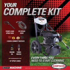 SIMPSON Clean Machine 3200 PSI at 2.5 GPM 3200-PSI 2.5-GPM Cold Water Gas Pressure washer with 4 Spray Tips