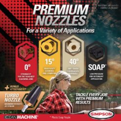 SIMPSON Clean Machine 3200 PSI at 2.5 GPM 3200-PSI 2.5-GPM Cold Water Gas Pressure washer with 4 Spray Tips