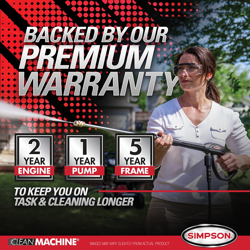 SIMPSON Clean Machine 3200 PSI at 2.5 GPM 3200-PSI 2.5-GPM Cold Water Gas Pressure washer with 4 Spray Tips