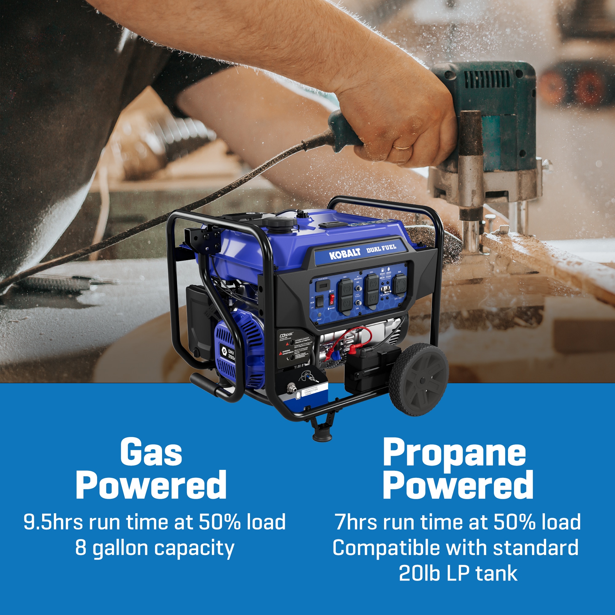 Kobalt 6830 / 5500 -Watt Dual fuel Portable Generator